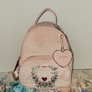 Juicy Couture Pink Diamond Velour Heritage Backpack